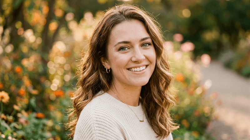 Portrait photograph with beautiful bokeh background and soft natural light